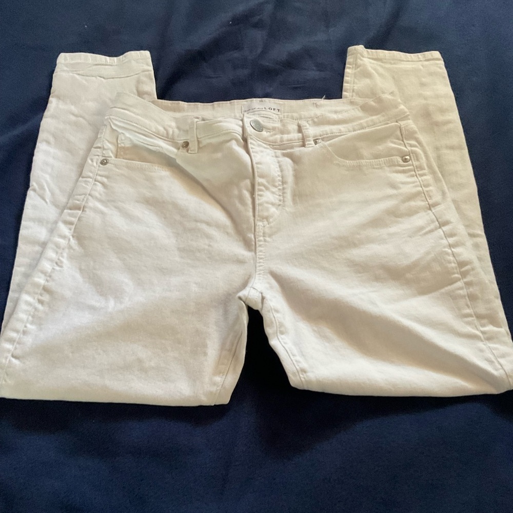 LOFT White 5 Pocket Skinny Jeans